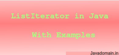 listiterator in java with examples